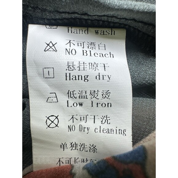 Haoduoyi Fringe 3/4 Sleeve Black Floral Sheer Kimono Women's Boho‎ MEDIUM - Picture 11 of 13